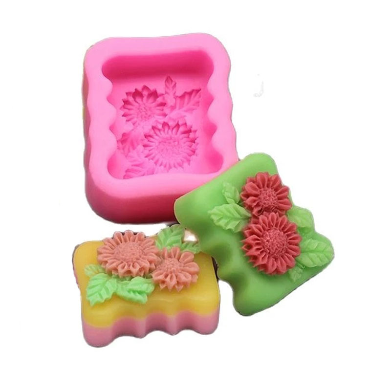 Soap Making Homemade - 3D Quadratische Blume Silikon Seife Form