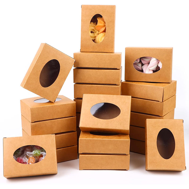 Kraft Soap Label - 20/30 Stück Mini-Kraftpapierbox mit Fenster, runde