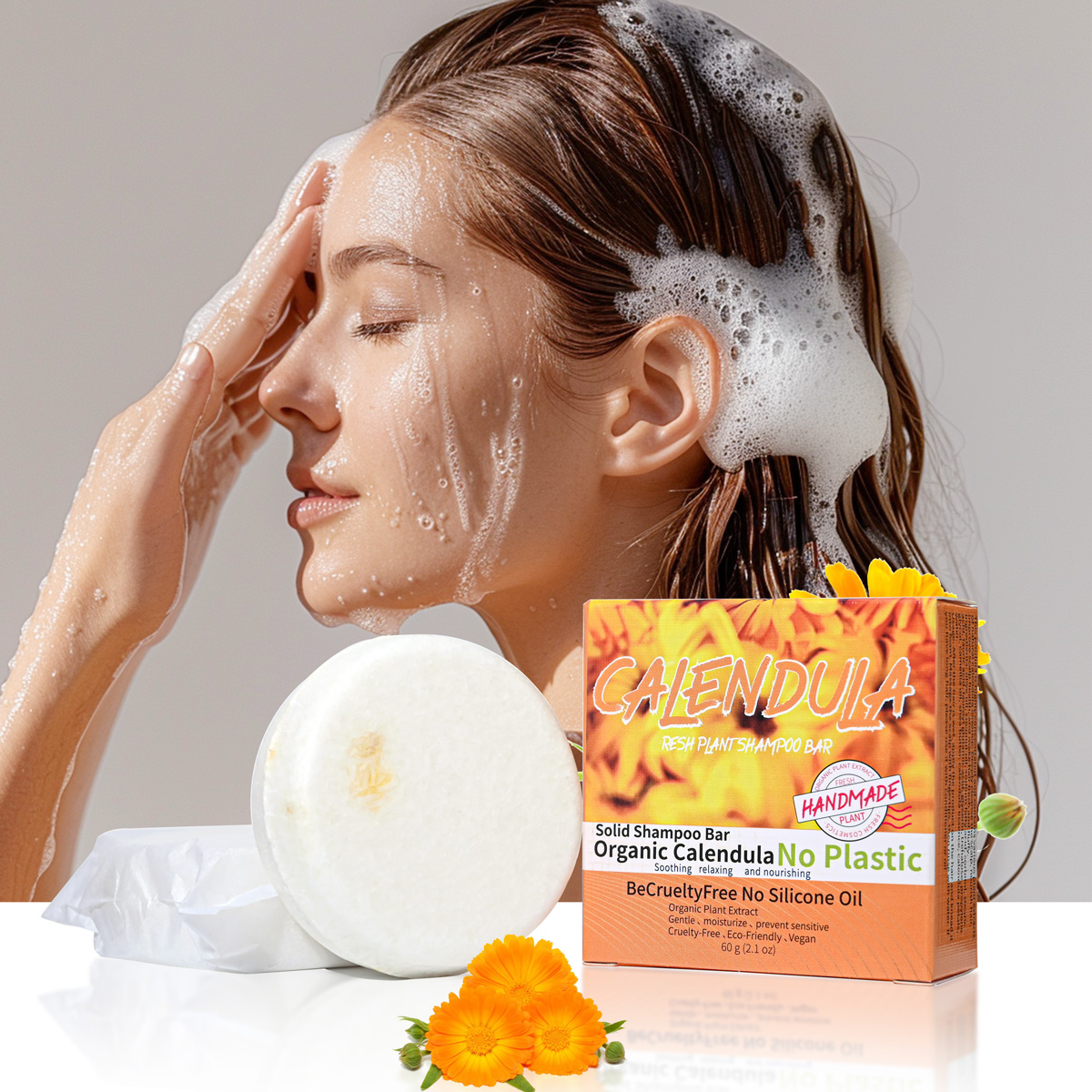 Soap Making Essential Oils - Calendula Blüten- und Pflanzenöl-Shampoo-Seife, handgemachte Seife