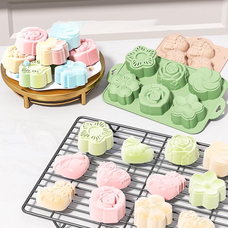 Soap Making Homemade - SU Blumen-Silikonform, 6 Vertiefungen mit verschiedenen