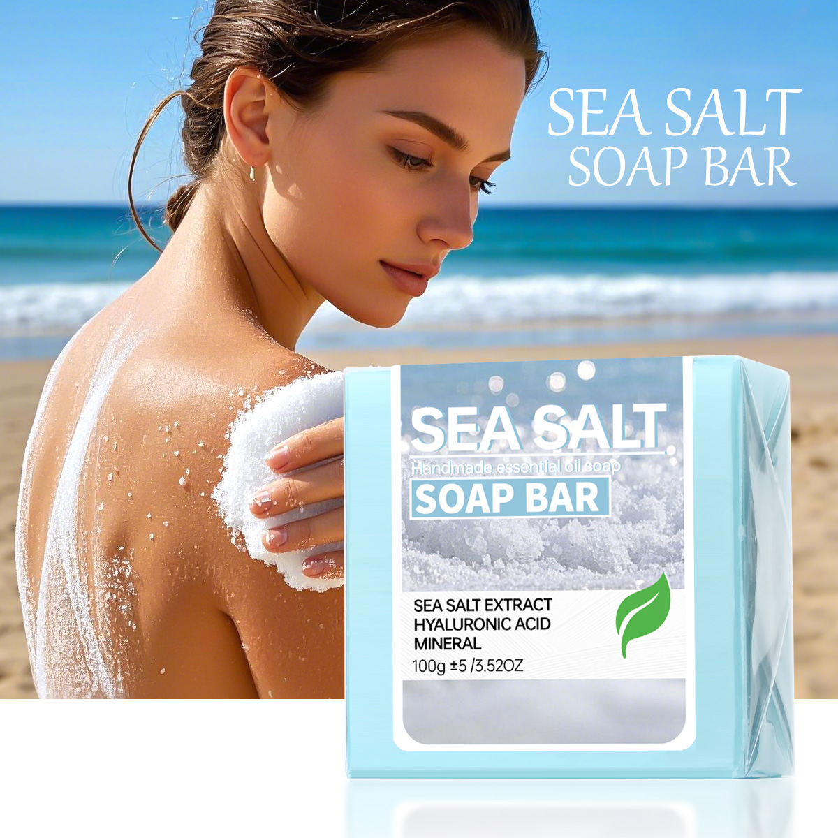 Soap Making Essential Oils - Meersalz Handgemachte Ätherische Öl-Seife, Hyaluronsäure Hautreinigungs-