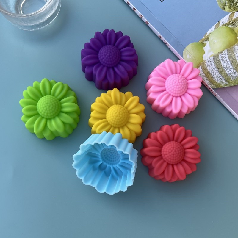 Soap Making Name - 6-teiliges Set Antihaft-Silikonformen mit Blumendesigns für