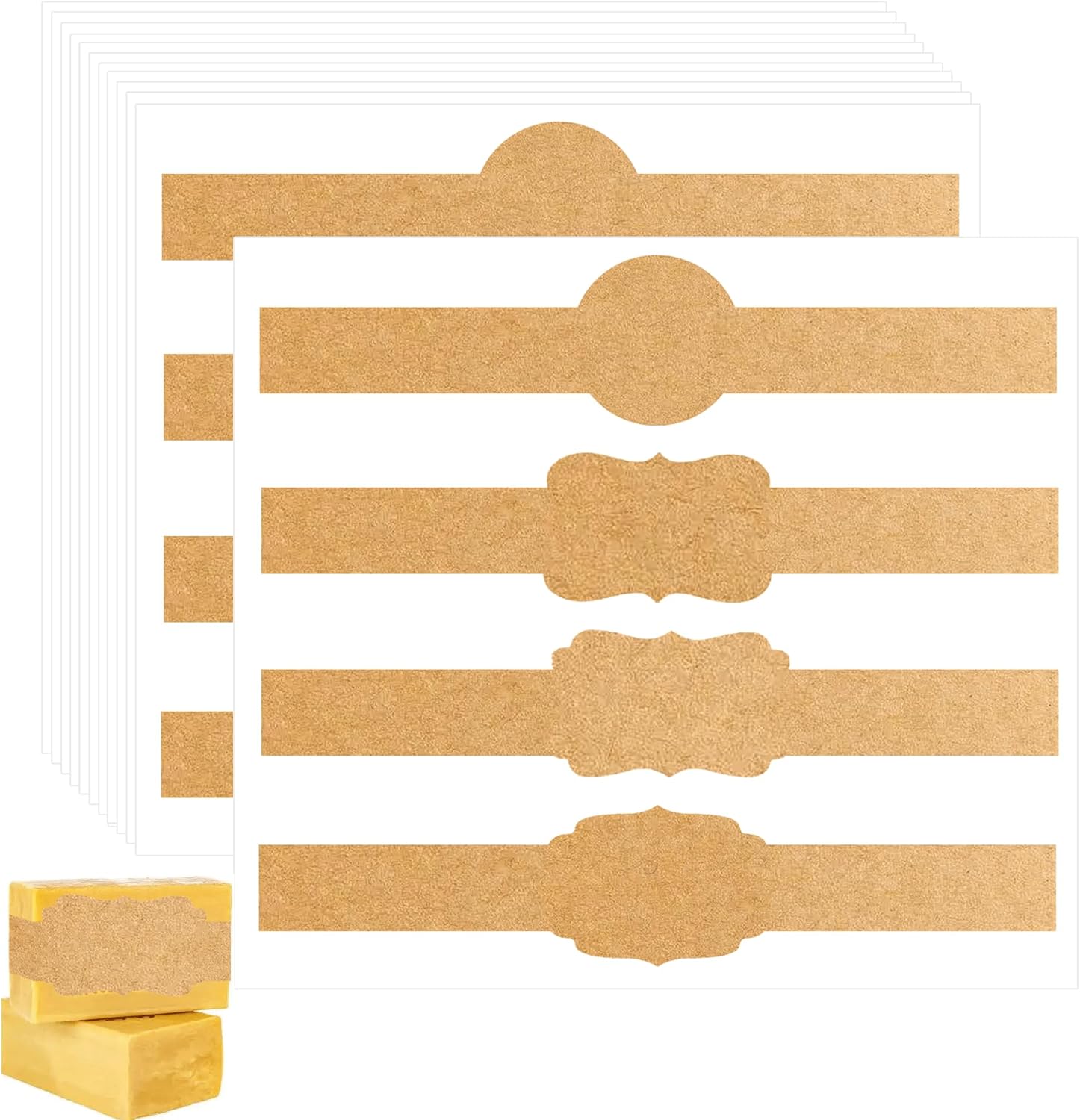 Braune Kraft-Seifenetiketten,  – Kraft Soap Label Bewertung und Preis